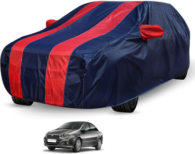 Auto Hub Car Cover For Fiat Linea (Without Mirror Pockets)(Black, Red)