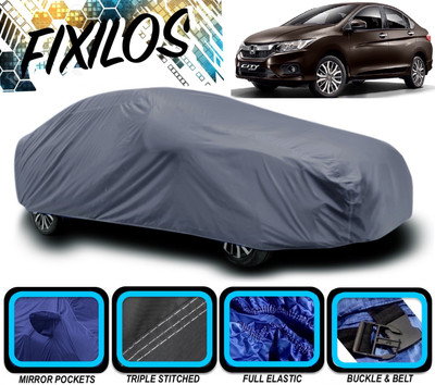 FIXILOS Car Cover For Honda City ZX (With Mirror Pockets)(Grey)