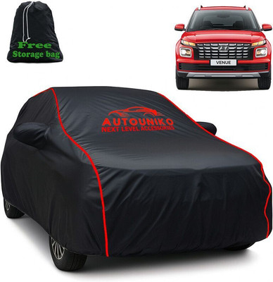 autouniko Car Cover For Hyundai Venue (With Mirror Pockets)(Black)