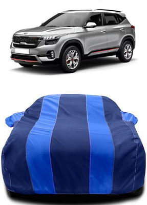 Autoprime Car Cover For Kia Seltos GTX Plus 1.4 (With Mirror Pockets)(Blue, Blue)
