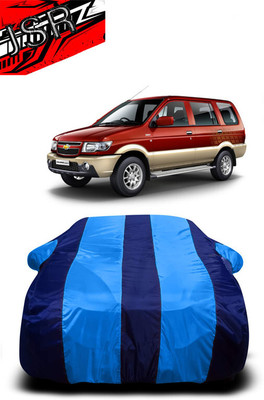 J S R Car Cover For Chevrolet Tavera 7 STR (With Mirror Pockets)(Blue)