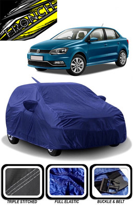 FRONCH Car Cover For Volkswagen Ameo 1.5 TDI Highline Plus Diesel (With Mirror Pockets)(Blue)