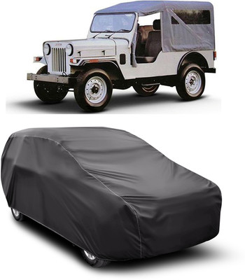 aosis Car Cover For Mahindra Jeep (Without Mirror Pockets)(Grey)