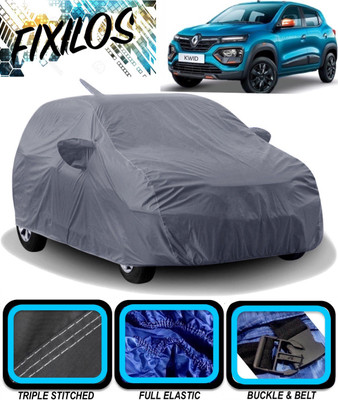 FIXILOS Car Cover For Renault Kwid (With Mirror Pockets)(Grey)