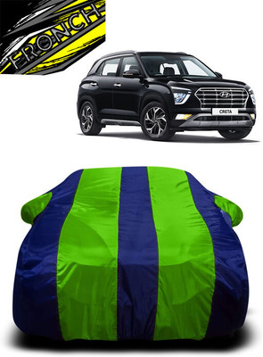 FRONCH Car Cover For Hyundai Creta (With Mirror Pockets)(Green, Blue)