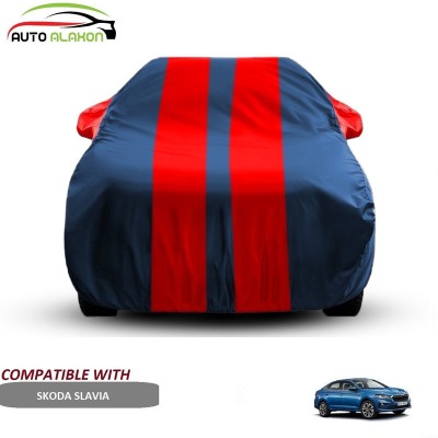 AUTO ALAXON Car Cover For Skoda Slavia (With Mirror Pockets)(Blue, Red)