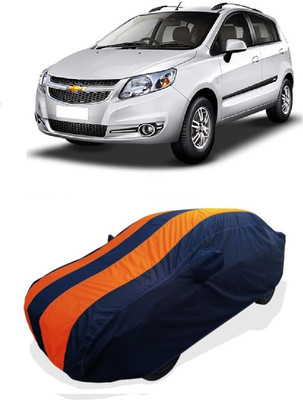 Coxtor Car Cover For Chevrolet Sail Hatchback 1.2 LS (With Mirror Pockets)(Orange)