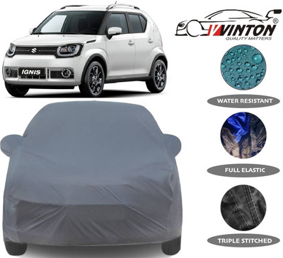V VINTON Car Cover For Maruti Suzuki Ignis (With Mirror Pockets)(Grey)