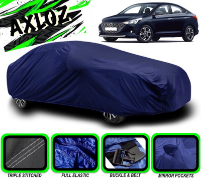 AXLOZ Car Cover For Hyundai Verna CRDi 1.6 SX (With Mirror Pockets)(Blue)