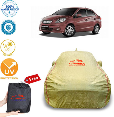 FAMEXON Car Cover For Honda Amaze (With Mirror Pockets)(Gold)