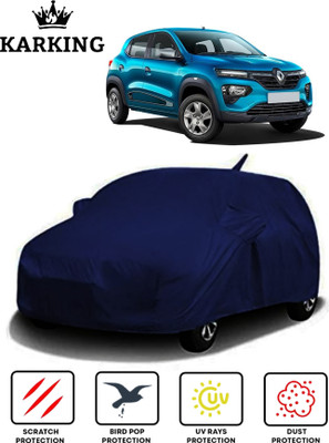 KARKING Car Cover For Renault Kwid (With Mirror Pockets)(Blue)