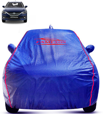 FAMEXON Car Cover For Toyota Glanza (With Mirror Pockets)(Blue)