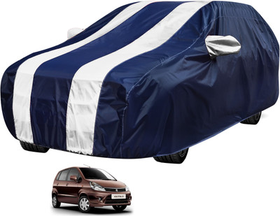 Auto Hub Car Cover For Maruti Suzuki Zen Estilo (With Mirror Pockets)(Blue, White)