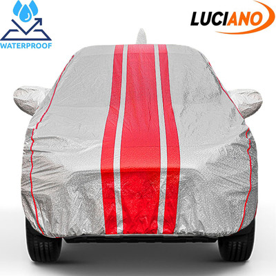 Luciano Car Cover For Tata Punch EV (With Mirror Pockets)(Silver, Red)