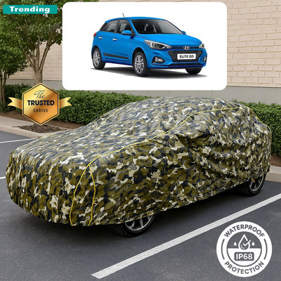 GOSHIV-car and bike accessories Car Cover For Hyundai Elite i20 (With Mirror Pockets)(Yellow, Black)