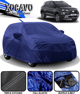 XOCAVO Car Cover For Hyundai Creta (With Mirror Pockets)(Blue)
