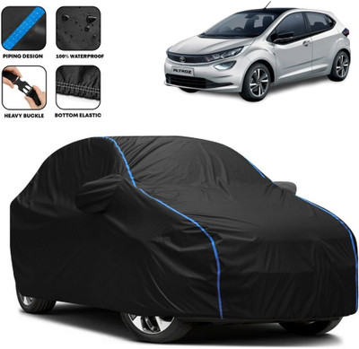 WSK Car Cover For Tata Altroz XE Diesel (With Mirror Pockets)(Black, Blue)