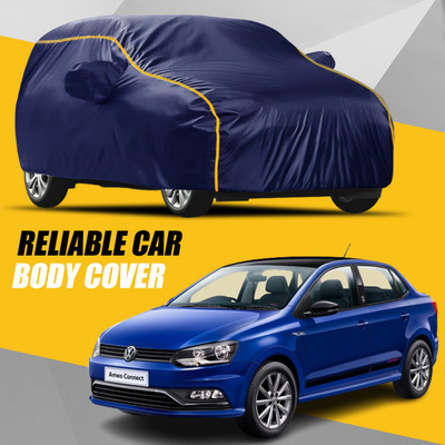 R Rayvin Star Car Cover For Volkswagen Ameo (With Mirror Pockets)(Multicolor)