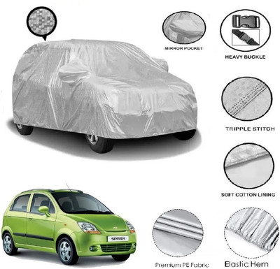 GIFFEN Car Cover For Chevrolet Spark (With Mirror Pockets)(Silver)