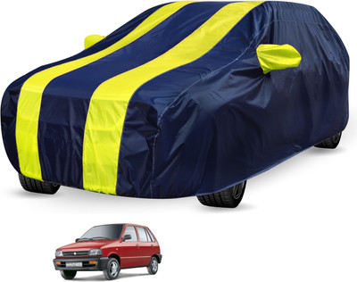 Auto Hub Car Cover For Maruti Suzuki 800 (With Mirror Pockets)(Blue, Yellow)
