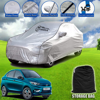 AUTOBIRSA Car Cover For Tata Tigor EV (With Mirror Pockets)(Silver, Grey)