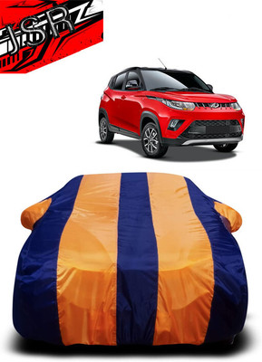 J S R Car Cover For Mahindra KUV100 (With Mirror Pockets)(Orange, Blue)