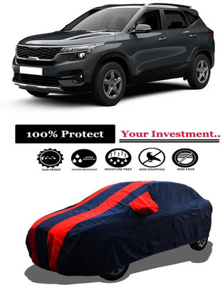 Amexride Car Cover For Kia Seltos HTK 1.5 Diesel (With Mirror Pockets)(Red)