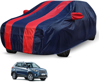 Auto Hub Car Cover For Hyundai Creta (Without Mirror Pockets)(Black, Red)