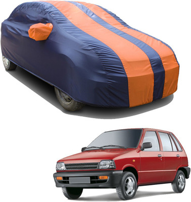 SS FOR YOUR SMART NEEDS Car Cover For Maruti 800 DX 5 Speed (With Mirror Pockets)(Orange, Blue)