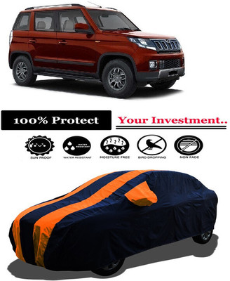 Amexride Car Cover For Mahindra TUV 300 TUV300 T8 (With Mirror Pockets)(Orange)