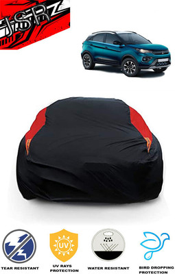 J S R Car Cover For Tata Nexon (With Mirror Pockets)(Red, Black)