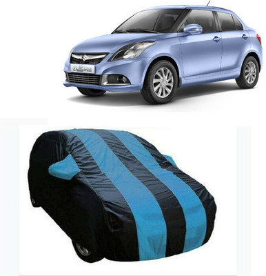 RRZ Car Cover For Maruti Suzuki Swift Dzire (With Mirror Pockets)(Black, Blue, For 2020 Models)