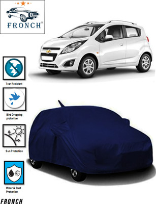FRONCH Car Cover For Chevrolet Beat (With Mirror Pockets)(Blue)