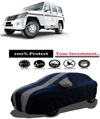 Amexride Car Cover For Mahindra Bolero LX 4WD NON AC BS3 (With Mirror Pockets)(Grey)
