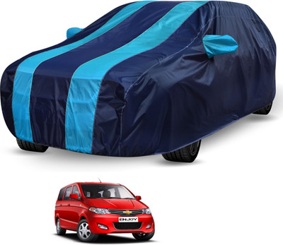 Auto Hub Car Cover For Chevrolet Enjoy (Without Mirror Pockets)(Black, Blue)