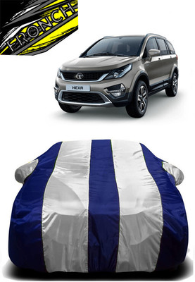 FRONCH Car Cover For Tata Hexa XM (With Mirror Pockets)(White, Blue)