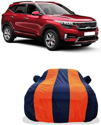 Tricway Car Cover For Kia Seltos HTX D Diesel (With Mirror Pockets)(Orange)