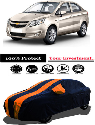 Amexride Car Cover For Chevrolet Sail 1.2 LT ABS (With Mirror Pockets)(Orange)