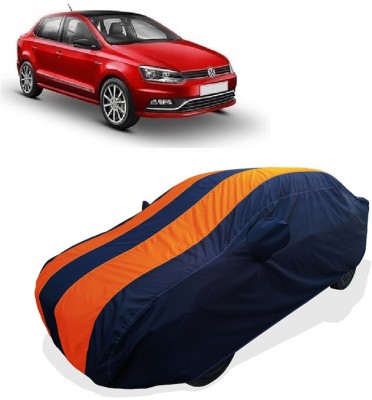 Coxtor Car Cover For Volkswagen Ameo (With Mirror Pockets)(Orange)