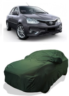 Coxtor Car Cover For Toyota Platinum Etios 1.5 V (With Mirror Pockets)(Green)