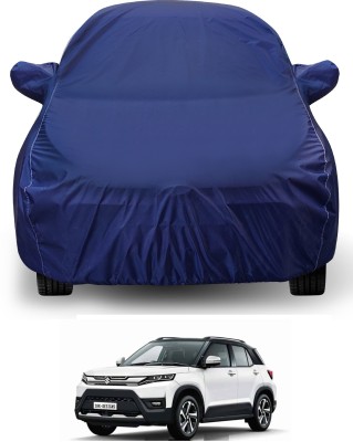 Auto Hub Car Cover For Maruti Suzuki Brezza (With Mirror Pockets)(Blue)