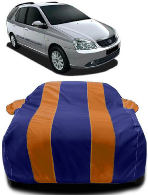 Autoprime Car Cover For Tata Indica Marina (With Mirror Pockets)(Orange, Blue)