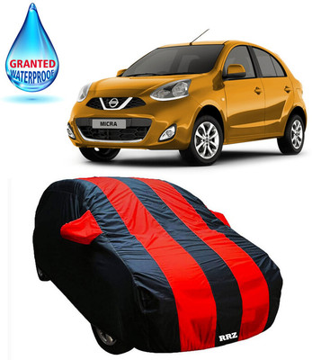 RRZ Car Cover For Nissan Micra (With Mirror Pockets)(Black, Red, For 2020 Models)