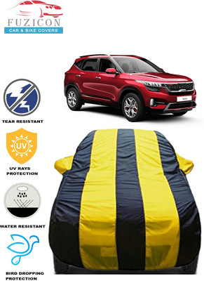 FUZICON Car Cover For Kia Seltos GTK 1.4(Yellow, Blue)