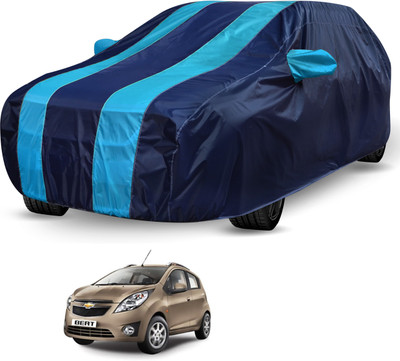 Auto Hub Car Cover For Chevrolet Beat (With Mirror Pockets)(Blue, Blue)