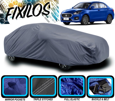 FIXILOS Car Cover For Maruti Suzuki Swift Dzire AMT VXI Petrol (With Mirror Pockets)(Grey)