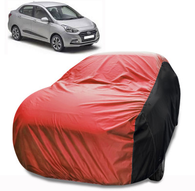 MoTRoX Car Cover For Hyundai Xcent (Without Mirror Pockets)(Red, Black)
