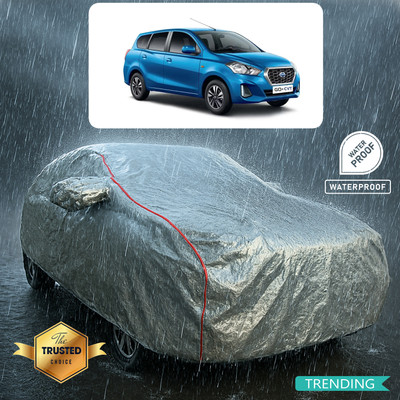 CODOKI Car Cover For Datsun GO Plus T (With Mirror Pockets)(Silver, Red)