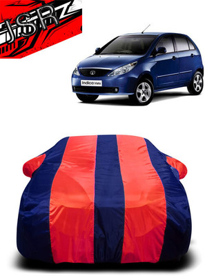 J S R Car Cover For Tata Vista (With Mirror Pockets)(Red, Blue)