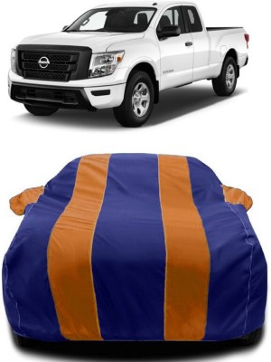 Autoprime Car Cover For Nissan Titan (With Mirror Pockets)(Orange, Blue)